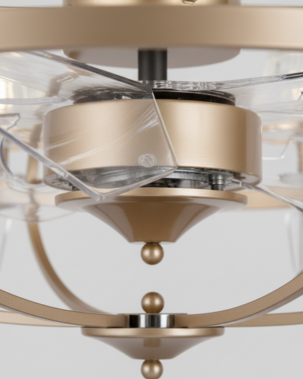 Lustre Ventilateur Luxe Cristal Invisible Anion - Vue 2