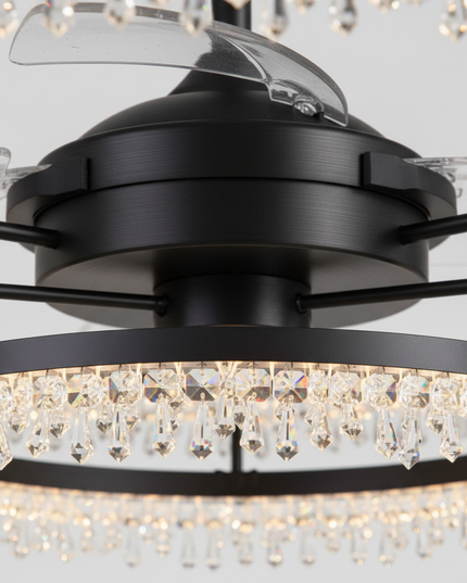 Lustre Ventilateur Luxe Gouttes Rétractable Silencieux - Vue 2