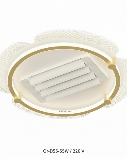 Lustre Ventilateur Métal Noir Rétractable Dimmable - Or-D55-55W / 220 V