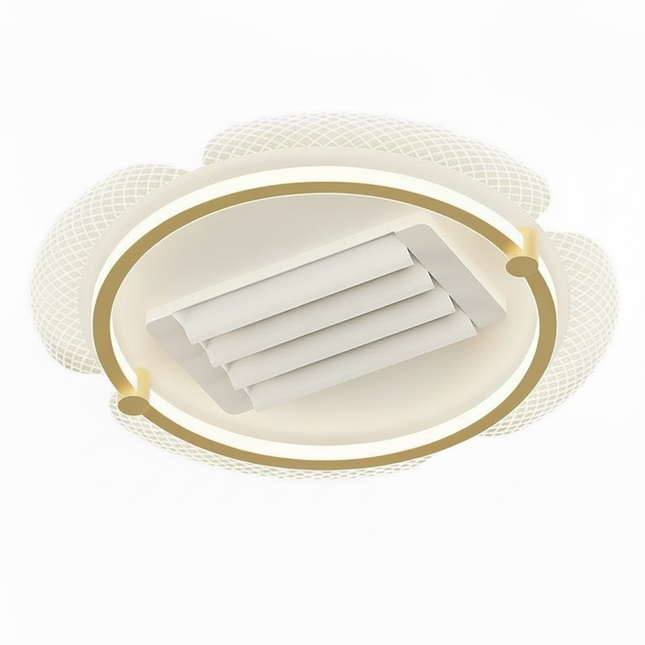 Lustre Ventilateur Métal Noir Rétractable Dimmable - Vue 1