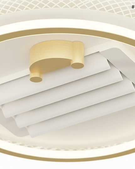 Lustre Ventilateur Métal Noir Rétractable Dimmable - Vue 2