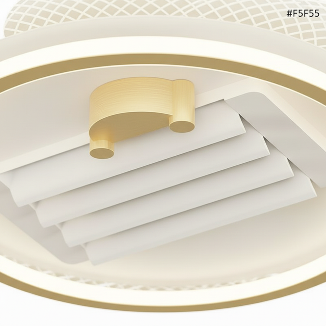 Lustre Ventilateur Métal Noir Rétractable Dimmable - Vue 2