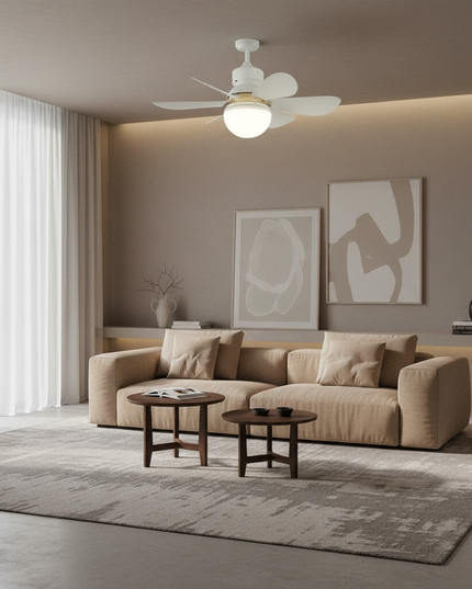 Lustre Ventilateur Moderne Blanc 6 Pales Smart - Vue 4