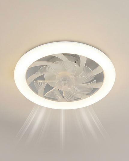 Lustre Ventilateur Moderne Blanc Rétractable LED - Vue 1