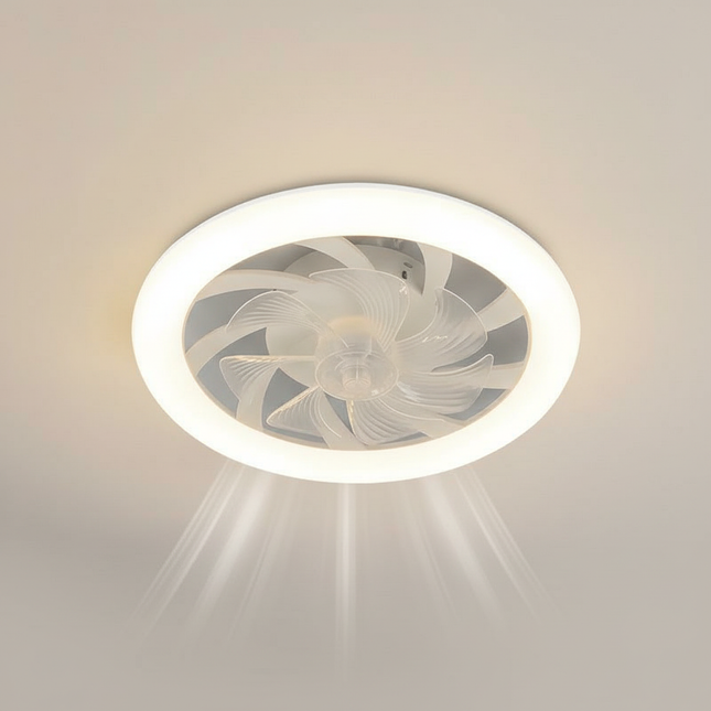 Lustre Ventilateur Moderne Blanc Rétractable LED - Vue 1