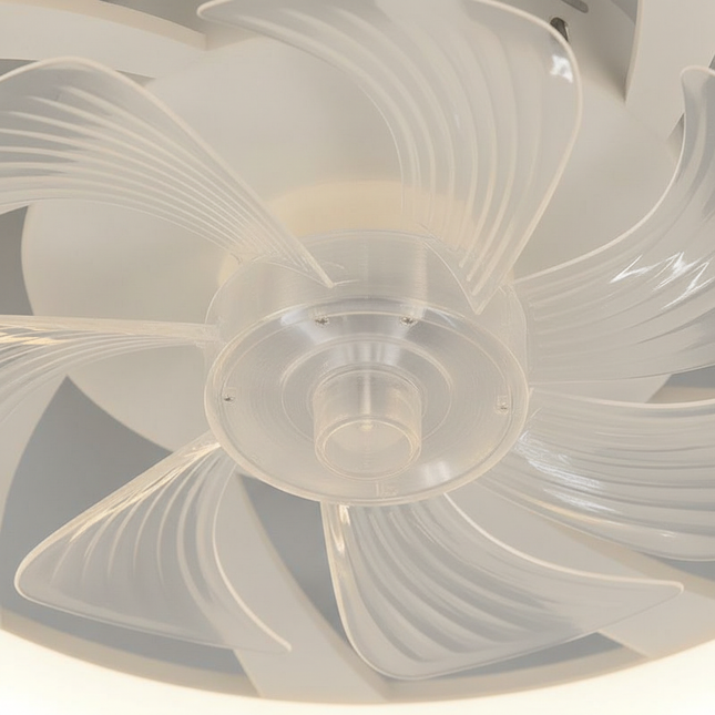 Lustre Ventilateur Moderne Blanc Rétractable LED - Vue 2