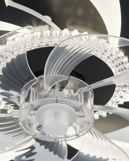 Lustre Ventilateur Moderne Blanc Rétractable Smart - Vue 2