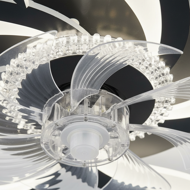 Lustre Ventilateur Moderne Blanc Rétractable Smart - Vue 2