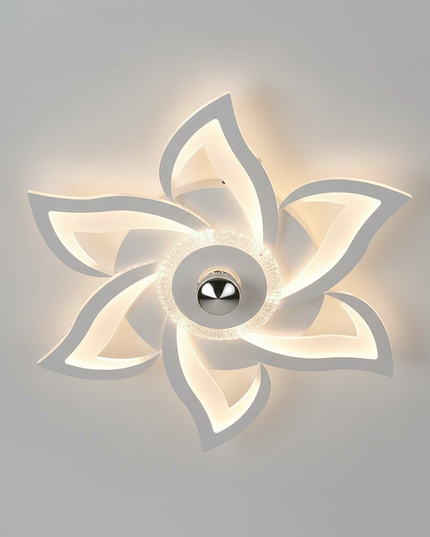 Lustre Ventilateur Moderne Blanc Silencieux Ultraplat - Vue 3