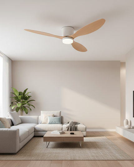 Lustre Ventilateur Moderne Bois Loft LED - A - Ø 70 cm - Ou / 42 pouces