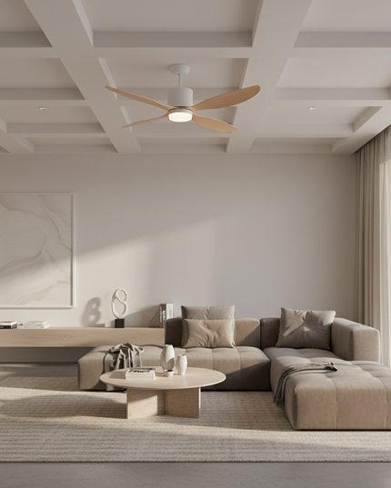 Lustre Ventilateur Moderne Bois Loft LED - Vue 4