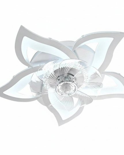 Lustre Ventilateur Moderne Fleur Dimmable App - Vue 1
