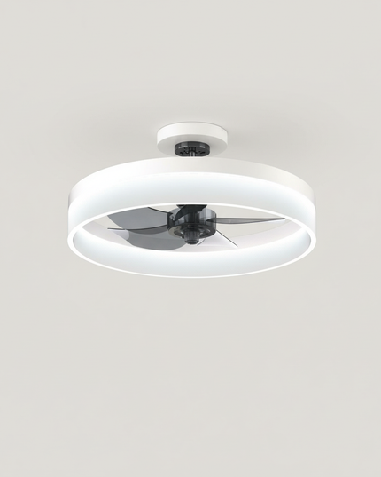 Lustre Ventilateur Moderne LED Silencieux Dimmable - Taille B - Blanc