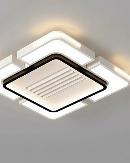 Lustre Ventilateur Moderne Sans Pales LED Carré - Taille A - Noir / 220 V