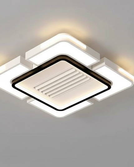 Lustre Ventilateur Moderne Sans Pales LED Carré - Taille A - Noir / 85–265 V