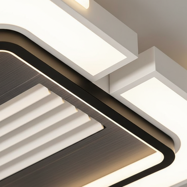 Lustre Ventilateur Moderne Sans Pales LED Carré - Vue 2