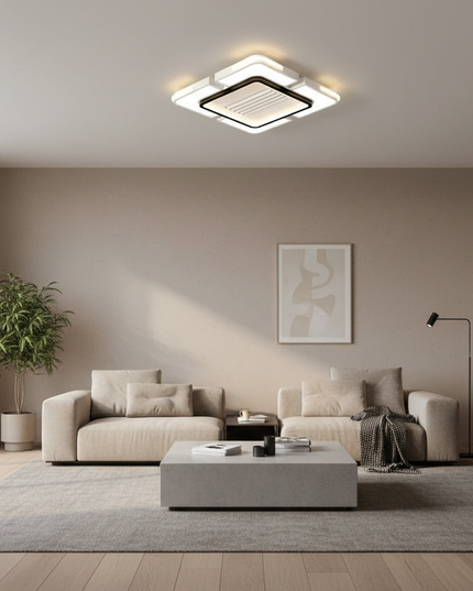 Lustre Ventilateur Moderne Sans Pales LED Carré - Vue 4