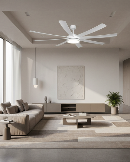 Lustre Ventilateur Noir Grand 3 Pales - Vue 4