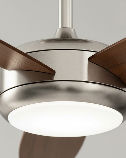 Lustre Ventilateur Noir Industriel Silencieux LED - Vue 2