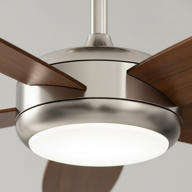 Lustre Ventilateur Noir Industriel Silencieux LED - Vue 2