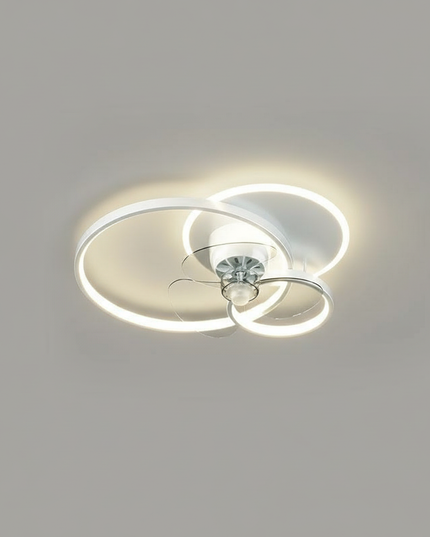 Lustre Ventilateur Noir Minimaliste Dimmable - Vue 1
