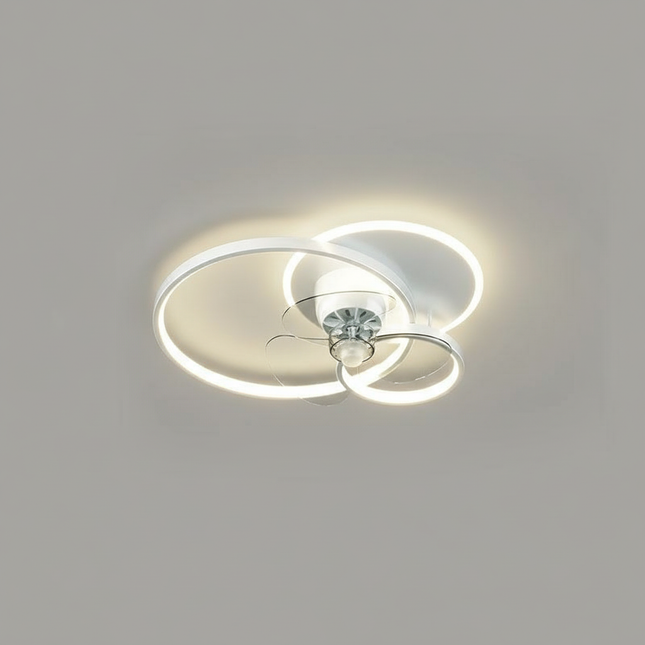 Lustre Ventilateur Noir Minimaliste Dimmable - Vue 1