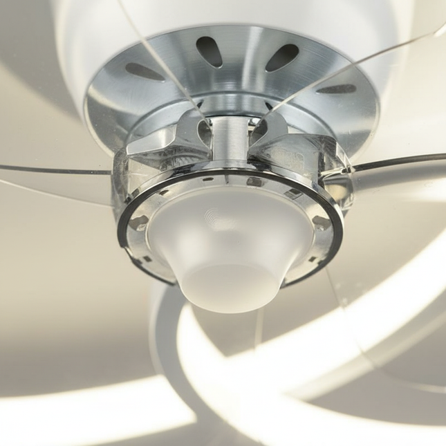 Lustre Ventilateur Noir Minimaliste Dimmable - Vue 2