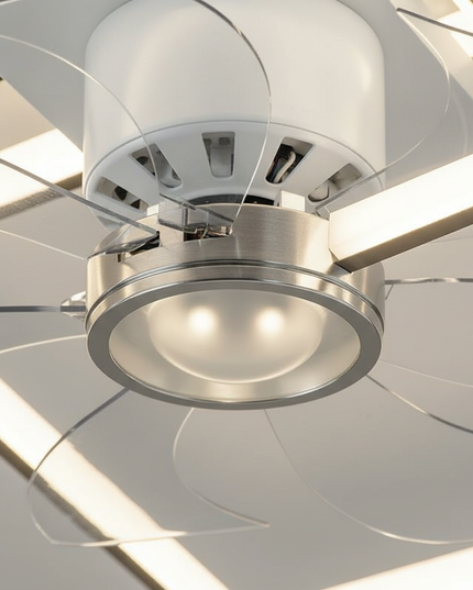 Lustre Ventilateur Noir Minimaliste Rectangulaire Dimmable - Vue 2