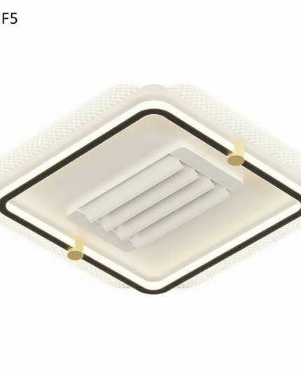 Lustre Ventilateur Noir Rétractable LED Réversible - Vue 1