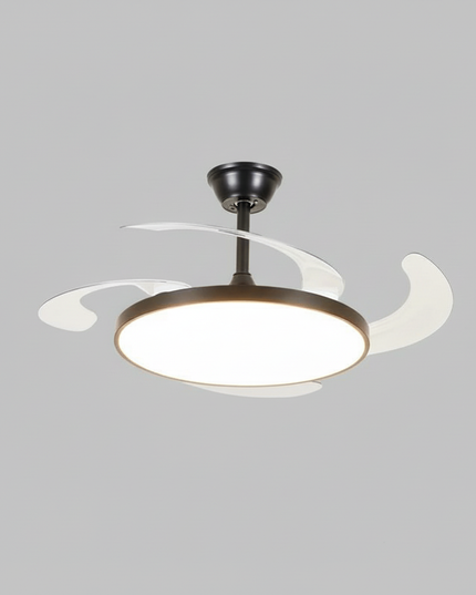 Lustre Ventilateur Noir Rétractable Moderne - 152 cm (60") / 220 V