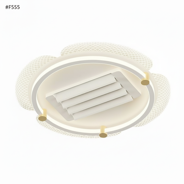 Lustre Ventilateur Noir Rétractable Réversible LED - Vue 1