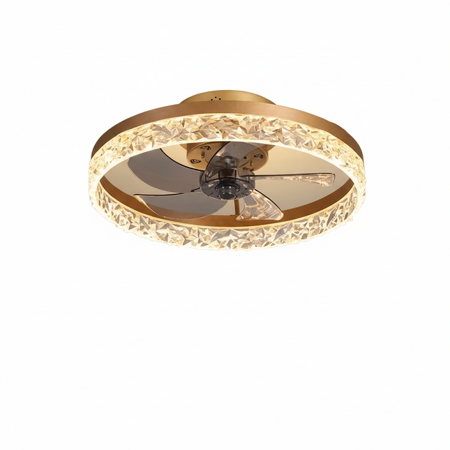 Lustre Ventilateur Noir Rétractable Silencieux - Vue 1