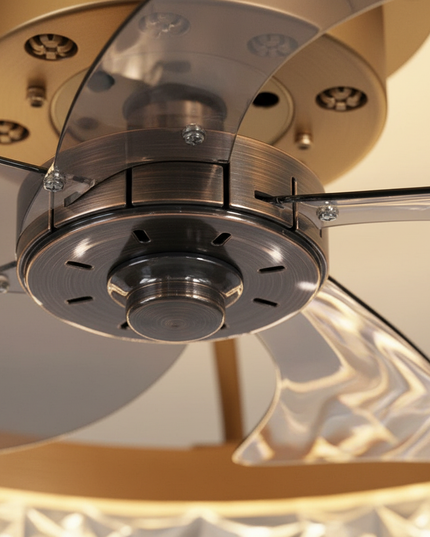 Lustre Ventilateur Noir Rétractable Silencieux - Vue 2