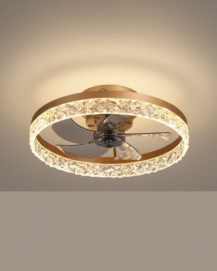 Lustre Ventilateur Noir Rétractable Silencieux - Vue 3