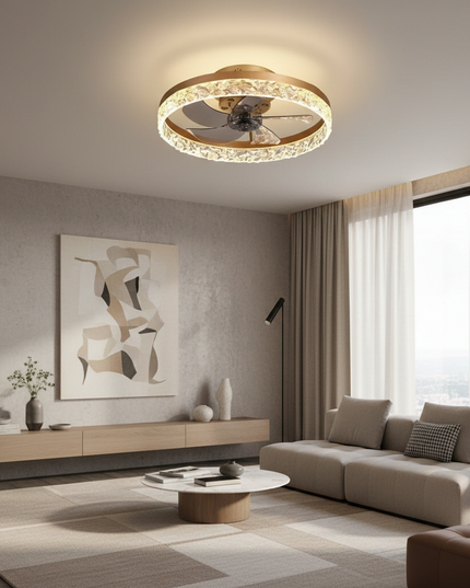 Lustre Ventilateur Noir Rétractable Silencieux - Vue 4