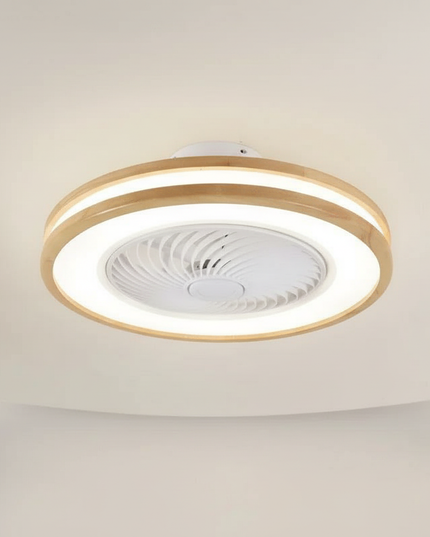 Lustre Ventilateur Nordique Bois Oscillante - Vue 1