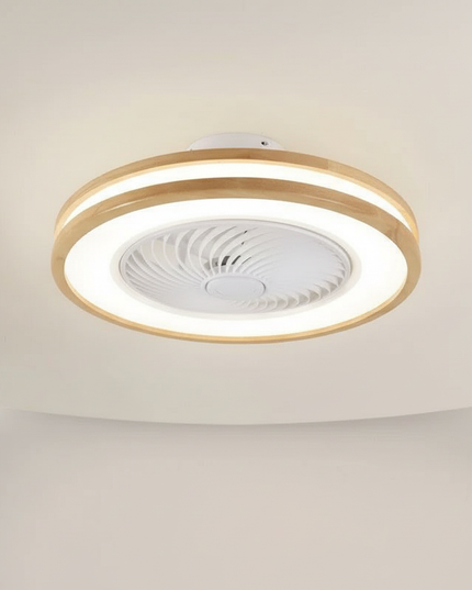 Lustre Ventilateur Nordique Bois Oscillante - Vue 3