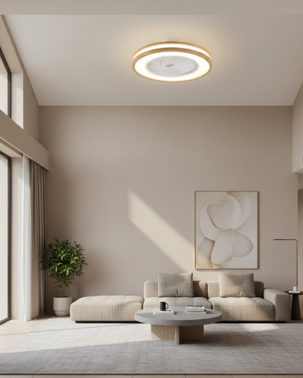 Lustre Ventilateur Nordique Bois Oscillante - Vue 4