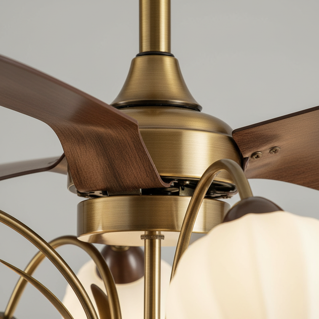 Lustre Ventilateur Nordique Bois Réversible Verre - Vue 2