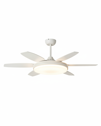Lustre Ventilateur Noyer Crème LED Dimmable - Un blanc D132cm / Luminosité réglable