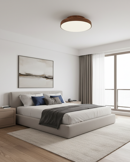 Lustre Ventilateur Noyer Sans Pales Silencieux - Blanc L 55 x 55 cm (58W) / 42 pouces