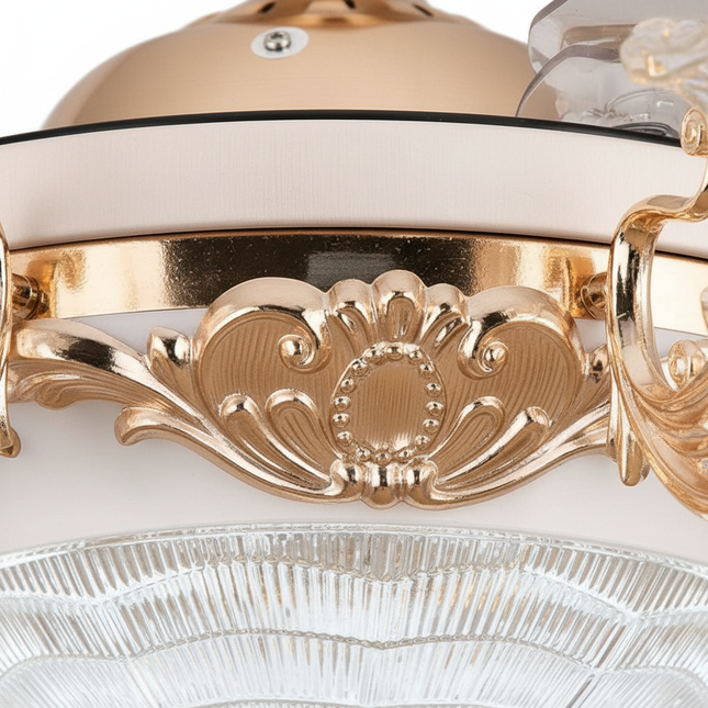 Lustre Ventilateur Pales Invisibles Cristal Doré - Vue 2