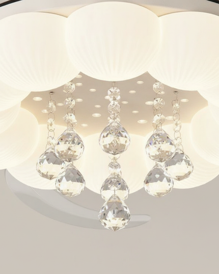 Lustre Ventilateur Pales Rétractables Crème Silencieux - Vue 2