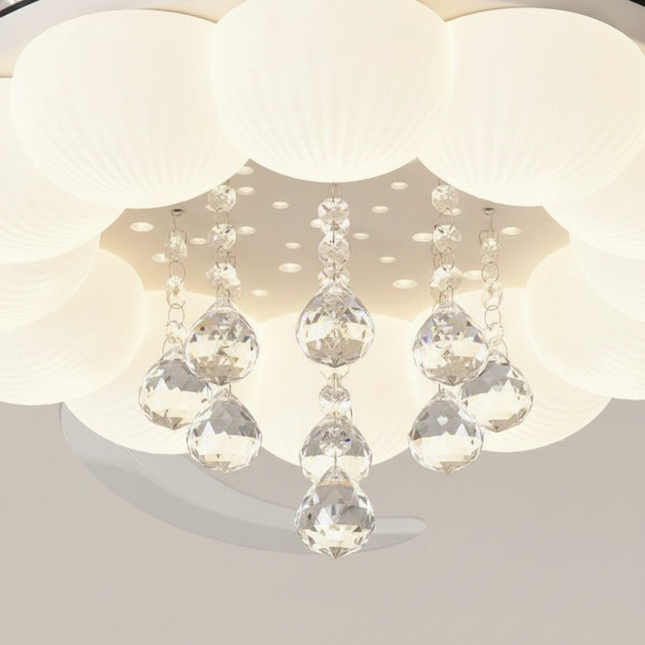 Lustre Ventilateur Pales Rétractables Crème Silencieux - Vue 2