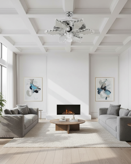 Lustre Ventilateur Pales Rétractables Cristal LED - ceiling fan / United States