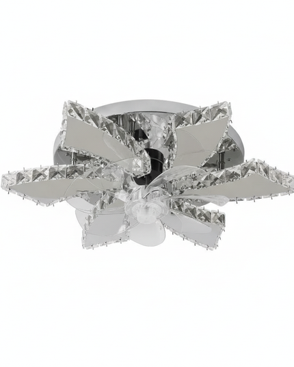 Lustre Ventilateur Pales Rétractables Cristal LED - Vue 1