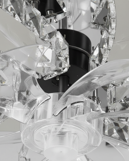 Lustre Ventilateur Pales Rétractables Cristal LED - Vue 2