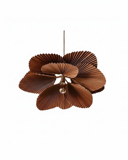 Lustre Ventilateur Papier Floral Fait Main - 132 cm (52") - H 40 cm / Lumière naturelle