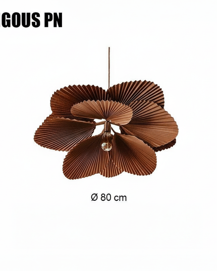 Lustre Ventilateur Papier Floral Fait Main - Ø 80 cm / Lumière