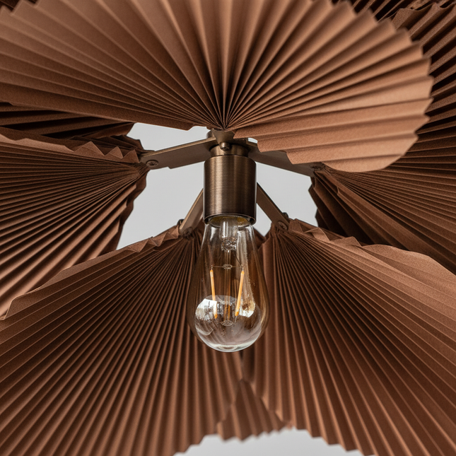 Lustre Ventilateur Papier Floral Fait Main - Vue 2